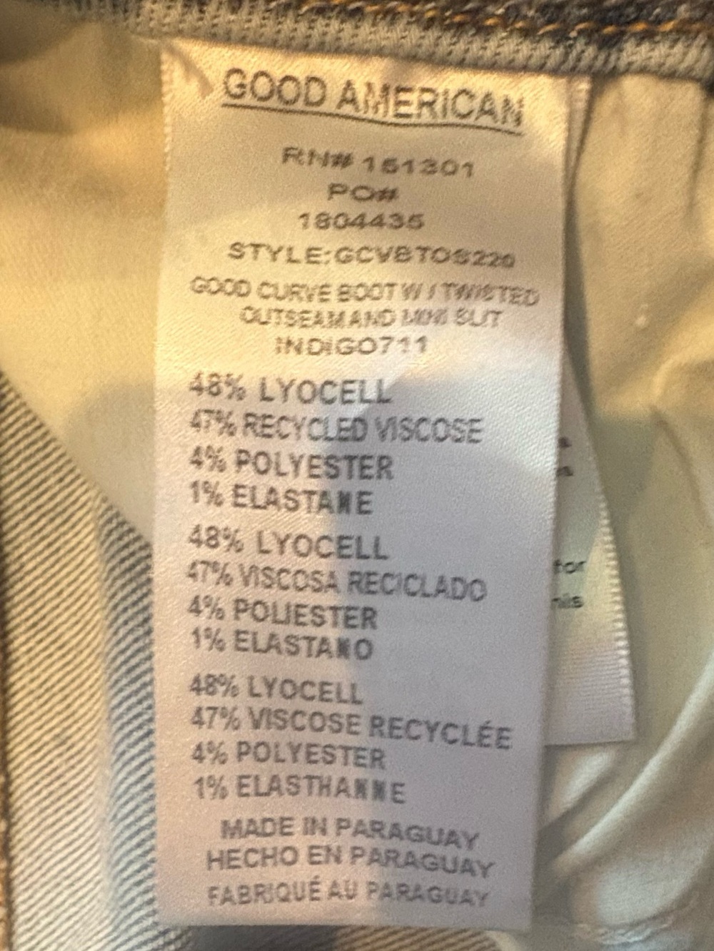 NWT Good American Good Curve Bootcut Jeans 14 Tall High Rise - Picture 4 of 12